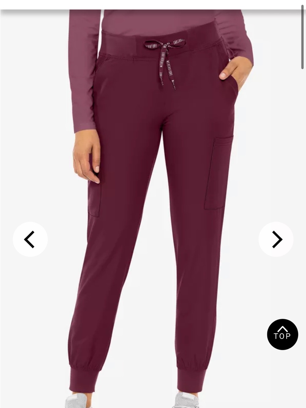 Women’s Drawstring Cargo Jogger Pants - wine